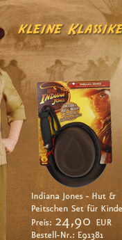 Indiana Jones - Hut & Peitschen Set für Kinder
