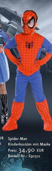 Spider Man - Kinderkostüm mit Maske